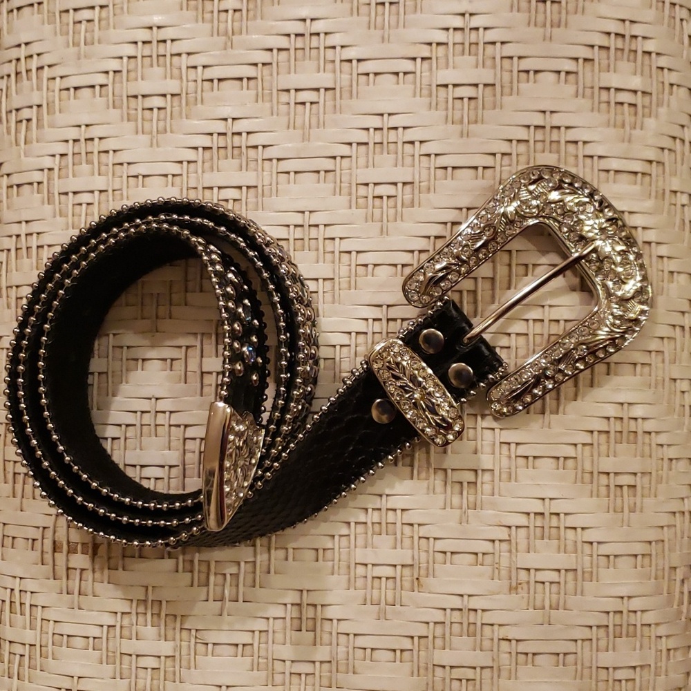 Leather stud belt